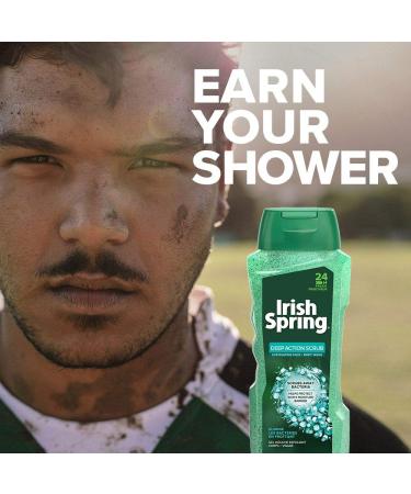 Irish Spring Men's Exfoliating Body Wash Shower Gel - 18oz (4 Pack) - Buy Online on GoSupps.com