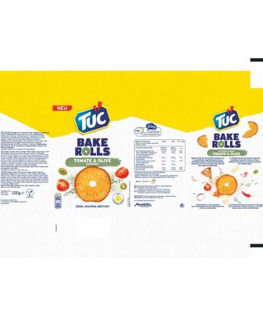 TUC Bake Rolls Tomato Olive Bread Crisps (Pack of 3 x 150g) + usy Block - Buy Online on GoSupps.com