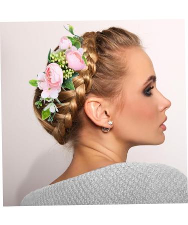 DOITOOL 1pc Hair Comb Bridesmaids Hair Clip Bride Wedding Headdress Headpiece for Bride Vintage Hair Accessories Bride Headpiece Photo Props Wreath Wig Bridegroom Pink Alloy - Buy Online on GoSupps.com