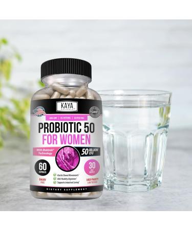 Kaya Naturals Probiotic 50 Billion CFU - Probiotics for Women Probiotics for Men and Adults Natural - Gut Health & Immune Support Supplement - Provides Digestive Support - 60 Vegetable Capsules 60 Count (Pack of 1) - Buy Online on GoSupps.com