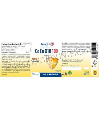 LongLife CO EN Q10 100 mg | Coenzyme Q10 ubid car none pure | Antioxydant et nergisant cellulaire | Issu de fermentation | 30 capsules | Sans gluten - Buy Online on GoSupps.com
