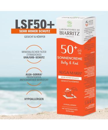 Laboratoires de Biarritz Baby & Child Sunscreen LSF50+ ALGA Maris Bio - Lightweight & Creamy - Made in France - 50 ml - Buy Online on GoSupps.com