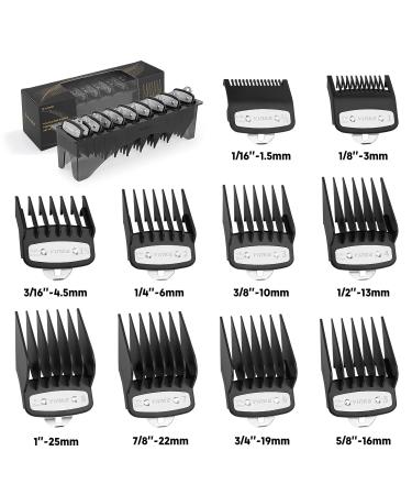 Wahl Clipper Guards Professional with Metal Clip - 10 Cutting Lengths - Fits Most Wahl Clippers - Premium Holder Stand Included (10 Pack) Black - Buy Online on GoSupps.com