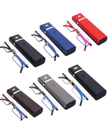 LILLIE 1 pair of half-frame reading glasses for men and women which can reflect blue light and protect eye health 3.5x Blue