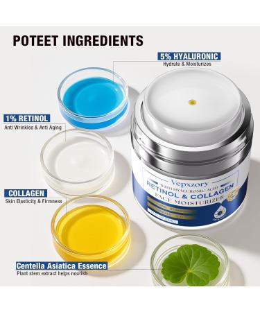 Vepxzory Face Moisturizer for Women & Men Retinol Cream for Face with Collagen to Tighten Lift & Firm Skin Wrinkle Cream for Women Anti Aging Face Cream Instant Face Lift Creams 1.85 Fl Oz - Buy Online on GoSupps.com