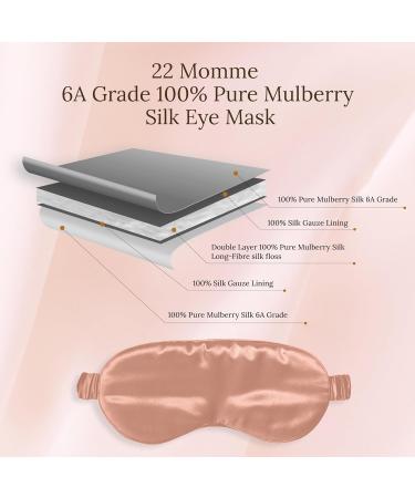 SILKSLEEK 22 Momme Pure Mulberry Silk Sleep Mask in Rose Gold | 100% Pure Silk Filled Eye Mask | Super Soft & Comfortable | Blackout Eye Mask for Sleeping | Travel Essentials | Gift Box Included - Buy Online on GoSupps.com