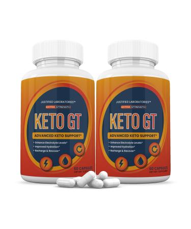 (2 Pack) Keto GT Keto Pills 1275MG New & Improved Formula Contains Apple Cider Vinegar Extra Virgin Olive Oil Powder Green Tea Leaf 120 Capsules 30 Count (Pack of 2)