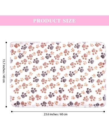 Paw Print Pet Blanket 6-Piece Set - Soft Fluffy Dog Cat Blanket for Small Animals - 60 x 40 cm - Brown/White/Pink - Buy Online on GoSupps.com