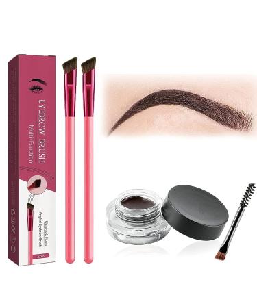 4d Laminated Brow Home-Grooming Kit Came_llia Brow Bundle 4d Hair Stroke Brow Stamp Brush Brown Kit 4d Laminated Brow Kit Brow Bundle Brush Multi Function Eyebrow Brush&Eyebrow Cream (Walnut)
