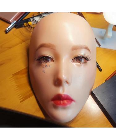 Full Face Makeup Practice Tool Detachable Eyes Silicone Skin Friendly Makeup Practice Board with Plastic Stand for Beauty Makeup Trainers for Face Painting (Wheat Skin) - Buy Online on GoSupps.com