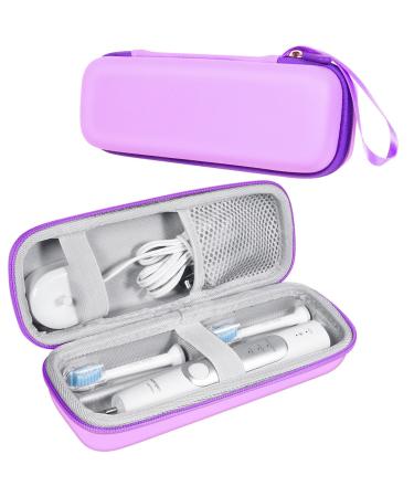 Toothbrush Hard Travel Case Compatible with Philips Sonicare Protectiveclean 4100 5100 6100 6500 Fits for Oral-B Pro 1000 1500 2000 3000 3500 Electric Toothbrush Travel Bag (Purple) Black-a