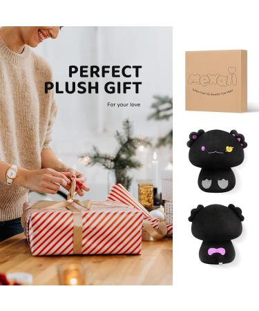 Mewaii 8'' Black Devil Axolotl Mushroom Plushie Stuffed Animal Pillow Toy - Buy Online on GoSupps.com