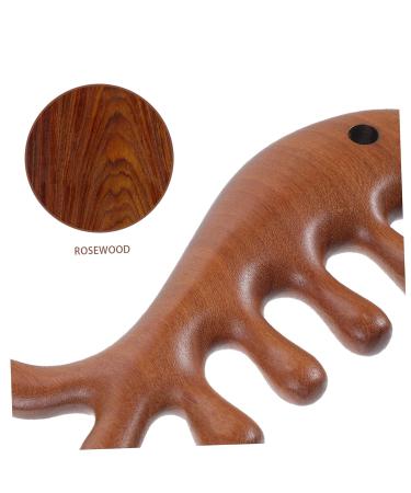 Minkissy 5x Fish-Shaped Massage Comb | Comfortable Wide Tooth Comb | No Static Wooden Gua Sha Tool for Scalp & Hair Care - Buy Online on GoSupps.com