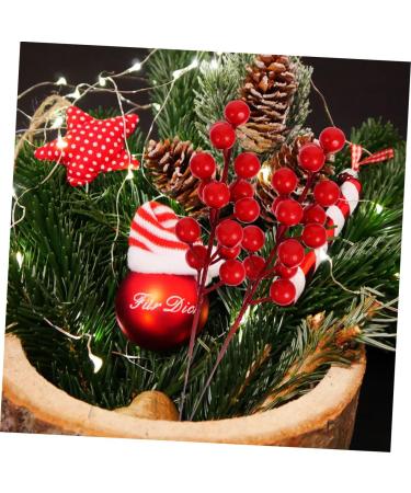 HOMSFOU 25 Pcs Artificial Berry Cuttings Christmas Holly Berry Red Berries Decoration Artificial Red Berry Stems Branches Christmas Berry Branches Red Cherry Foam Flower Arrangements Red 50X5.5CM - Buy Online on GoSupps.com