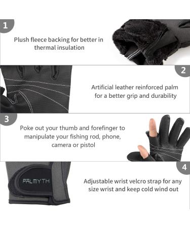 Palmyth Neoprene Fishing Gloves for Men and Women 2 Cut Fingers Flexible Great for Photography Fly Fishing Ice Fishing Running Touchscreen Texting Hiking Jogging Cycling Walking Dark Grey Large - Buy Online on GoSupps.com