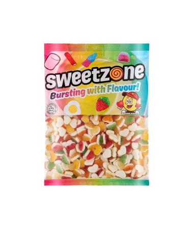 Sweetzone Fruity Love Hearts Sweet Tub Mixed-Fruit Halal Sweets Tub 1kg Heart Sweets for Sweet Enthusiasts and Gummy Sweets Connoisseurs