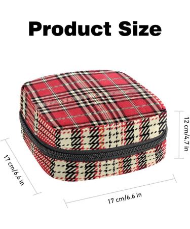 Anna Cowper Christmas Plaid Sanitary Napkin Storage Bag - Portable Period Pouch for Women & Girls - Buy Online on GoSupps.com