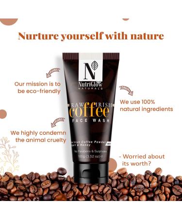 NUTRIGLOW Naturals Raw Irish Coffee Face Wash 100 gm - Blackhead Removal & Deep Cleansing - Best for Glowing Skin - Buy Online on GoSupps.com