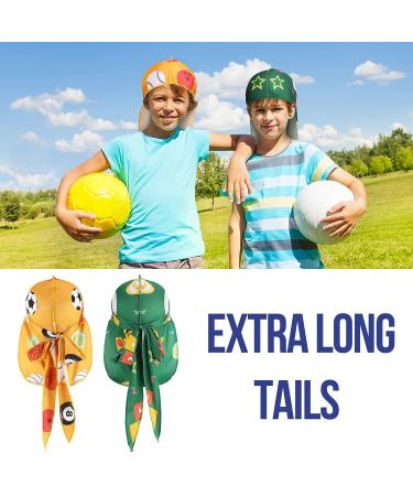 Leumoi Kids Silky Durags - 8 Pcs Ball Theme Pattern Long Tail Satin Headwrap for Boys, Girls, Baby, Toddler - Buy Online on GoSupps.com