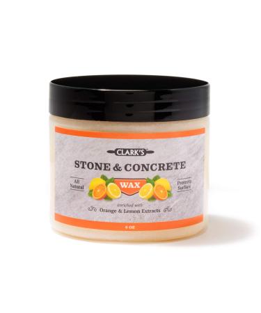 Natural Stone Wax by CLARKs  Seal and Protect Soapstone, Slate, and Concrete with Carnauba and Beeswax, Use on Kitchen and Bath Countertops, Enriched with Lemon and Orange Extract, 6oz 6 OZ