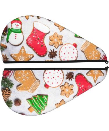 Christmas Gingerbread Cookies Microfiber Hair Towel | Soft Super Absorbent Coral Velvet Wrap for All Hair Types - Buy Online on GoSupps.com