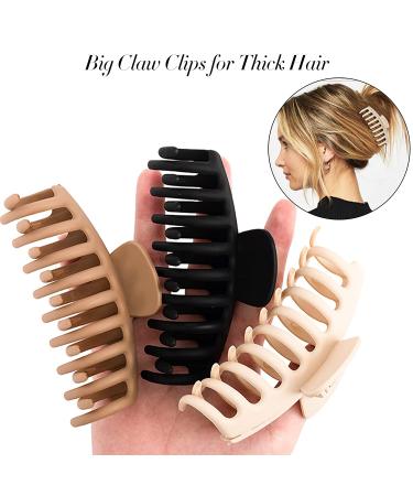 79style 6pcs Big Hair Claw Clips Neutral Colors Hair Clips For Women Claws Clips For Thick Hair Banana Clips Medium Large Hair Claws Square Strong Hold Hair Styling Accessories For Women ( 3pcs 4.3 Inch+ 3pcs 3.54 Inch ) 3 - Buy Online on GoSupps.com