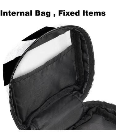 Portable Women's Binding-Up Bags | Menstrual Cup Pocket & Pads for Teenage Girls | Black & White Striped Multicolor - Buy Online on GoSupps.com