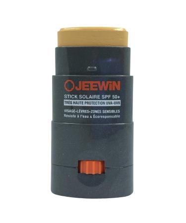 JEEWIN Waterproof Sunscreen Stick SPF50+ Face and Lips - Glittery GOLD (12 grams)
