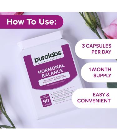 Purolabs PMS Support Supplement for Women - Hormone Balance with Magnesium & Vitamin B6 - Vegan - 90 Capsules - Buy Online on GoSupps.com