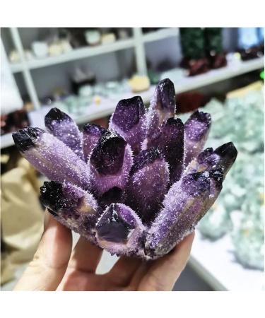 Natural Crystal Rough 1 pc 360g Purple Ghost Phantom Quartz Crystal Cluster Specimen - Buy Online on GoSupps.com