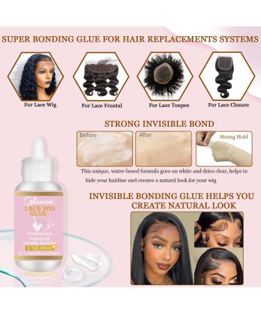 Missicee 60ml Lace Wig Glue Kit - Strong Hold, Waterproof Adhesive for Lace Front Wigs + Glue Remover & Hair Styling Tools - Buy Online on GoSupps.com