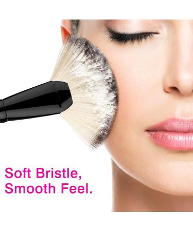 Luxspire Single Large Fan Makeup Brush - Soft & Dense for Face Blush, Powder, Foundation - Professional Highlighting Tool - Black/Brown/White - Buy Online on GoSupps.com