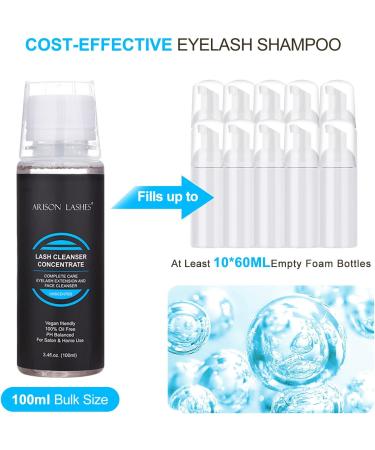 Eyelash Cleaner Concentrate 100ml Set | Paraben & Sulfate Free | For Extensions & Natural Lashes | Salon & Home Use | Makeup Remover | Unscented - Buy Online on GoSupps.com