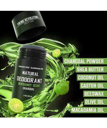 Viking Revolution Bergamot Deodorant for Men - Natural Deodorant for Men Charcoal Deodorant Men with Shea Butter Coconut Oil Baking Soda Beeswax - Mens Deodorant Aluminum Free (3oz) Bergamot 3 Ounce (Pack of 1) - Buy Online on GoSupps.com