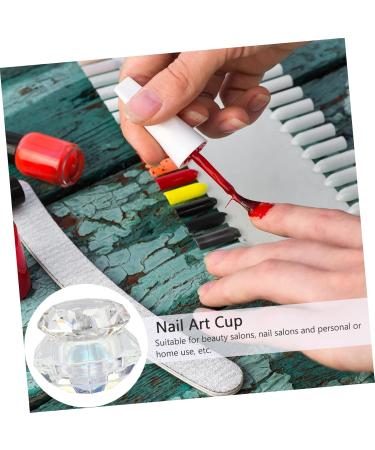 minkissy Nail Art Crystal Cup Glass Jars Cosmetics Manicure Glass Container Cream Glass Jar Nail Polish Glass Jar Lipstick Glass Jar Nail Art Glass Container Diamond Hand Model 6.5x8cm As Shown - Buy Online on GoSupps.com