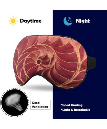 Fibonacci Spiral Sea Shell Texture Sleep Mask - Adjustable Strap, Blocks Light, Ideal for Travel - Men & Women - Buy Online on GoSupps.com