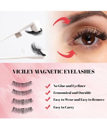 Buy Magnetic Eyelashes Kit - Glue Free 2 Pairs of 3D Thick False Lashes with Applicator | Durable & Lightweight Natural Look - Buy Online on GoSupps.com