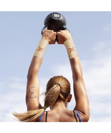 Thx4Copper Compression Wrist Bandages - Copper Infused Wrist Support Unisex Beige XXL for Enhanced Blood Circulation & Relaxation - Buy Online on GoSupps.com