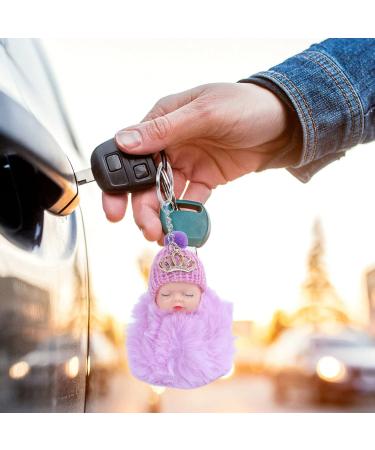 Buy mlida Sleeping Baby Pendant Keychain - Cute Fluffy Fur Doll Luggage Tag | International Shipping Available - Buy Online on GoSupps.com