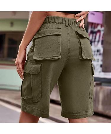 Women's Cargo Shorts for Hiking & Workout | High Waist Bermuda Style with Zipper | Large Coffee - Buy Online on GoSupps.com