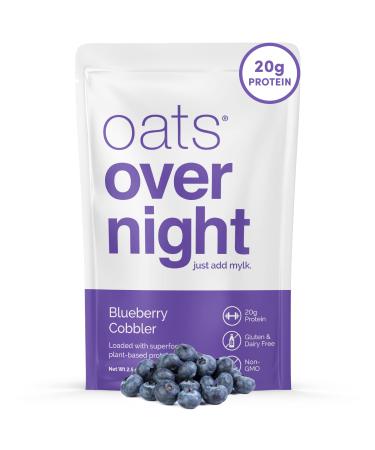 Oats Overnight - Blueberry Cobbler - Dairy Free, High Protein, Low Sugar Breakfast Shake - Gluten Free, High Fiber, Non GMO Oatmeal (2.7 oz per meal) (8 Pack) 2.6 Ounce (Pack of 8)