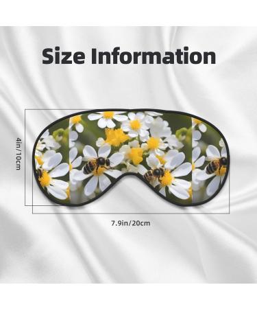 Sunflower & Little Bees Adjustable Sleep Eye Mask - Unisex Blackout Mask for Travel Yoga & Naps - Buy Online on GoSupps.com