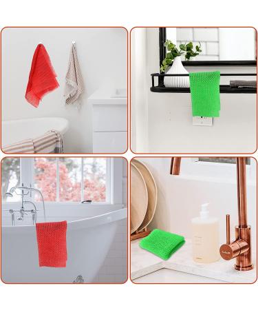 AbuQ 2 Piece African Exfoliating Net Sponge Set - Pink/Green | Smoother Skin, Daily Use | Ghana Sapos Scrubbing Washcloth - Buy Online on GoSupps.com