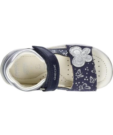 Geox Baby Girl's Sandal Tapuz First Steps - Navy Silver | Size 4.5 UK Child - Buy Online on GoSupps.com