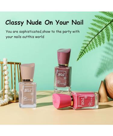 Rosarden Nail Polish Set - Nude Nail Varnish Set - 3Pcs Nude Pink Cherry Blossom Polish Quick Dry Nail Varnish Gift Set DIY Long Lasting Nail Art Home Nude Set - Buy Online on GoSupps.com