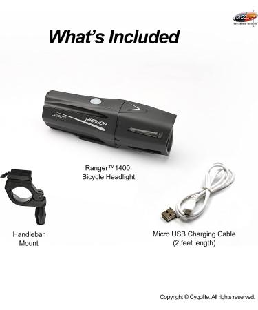 Cygolite Ranger 400 Lumen Bike Light | 5 Night & 3 Daytime Modes | Compact, Durable & Waterproof | USB Rechargeable Headlight for Road, Mountain & Commuter Bicycles - Buy Online on GoSupps.com