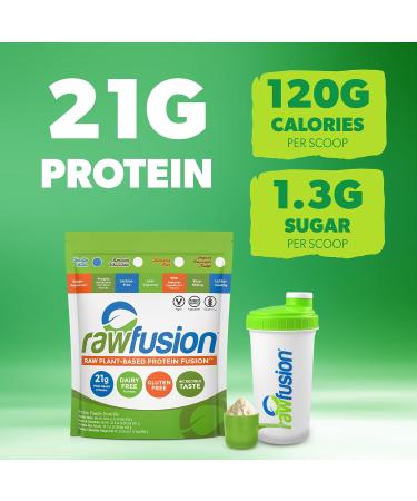 Rawfusion Vegan Protein Powder Vanilla Bean 30 Servings 21g Plant-Based Protein Low Net Carbs Non-Dairy Gluten-Free Soy-Free Kosher Non-GMO 2.06lbs Vanilla Bean 1.98 Pound (Pack of 1) - Buy Online on GoSupps.com