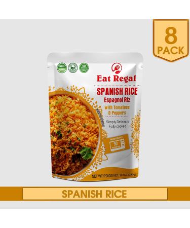 Regal Spanish Style Rice in Tray | Ready to Eat in 90 Seconds | Microwavable | Nutritious & Delicious | 8.8oz (Pack of 8) - Buy Online on GoSupps.com
