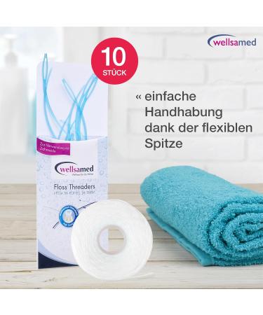 Buy Wellsamed Dental Floss Threaders - 10 Pack for Braces Bridges & Implants | Tasteless & Easy to Use - International Shipping Available - Buy Online on GoSupps.com