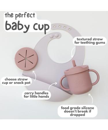 Bubba Bear Baby Cup with Straw | Weighted Sippy Cup for Babies | Non-Spill Bottle for Toddlers | Easy Toddler Drinking Water Bottle in Dusty Pink - Buy Online on GoSupps.com